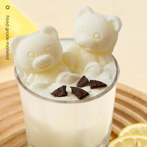 Khuôn Làm Đá Hình Gấu Nhỏ 4 Lưới Bằng Silicon Để Bánh Kem Nến