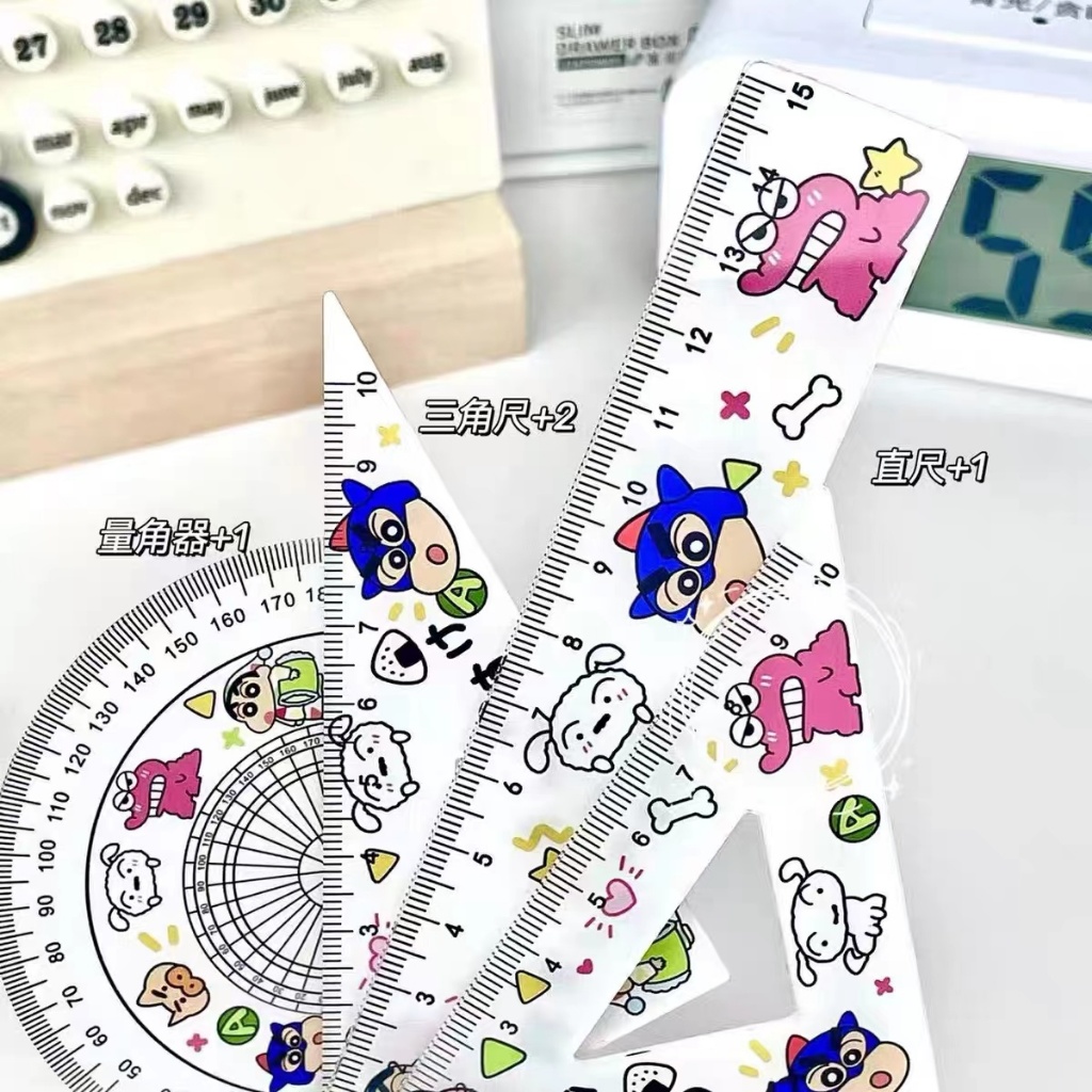 SANRIO Bộ 4 Thước Kẻ Kiêm La Bàn / Thước Kẻ Đa Năng Dùng Làm Quà Tặng Cho Bé