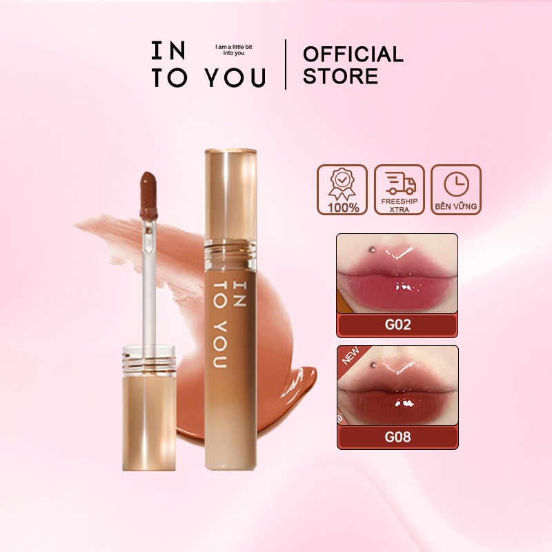 INTO YOU Son Tint Son Bóng Căng Mọng Tạo Hiệu Ứng Gương Dưỡng Ẩm Cho Môi Giữ Màu Tốt Bền Lâu Trôi