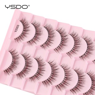  Ysdo Set 10 Cặp Lông Mi Giả 3d Mềm Mại Trong Suốt Nối Dài Mi Tự Nhiên 