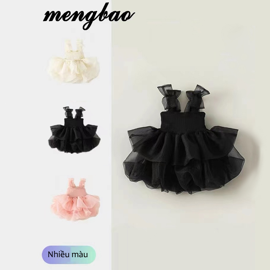 Đầm công chúa phối lưới phồng dây nơ mùa hè cho bé gái，Phù hợp với bé gái 0-7 tuổi
