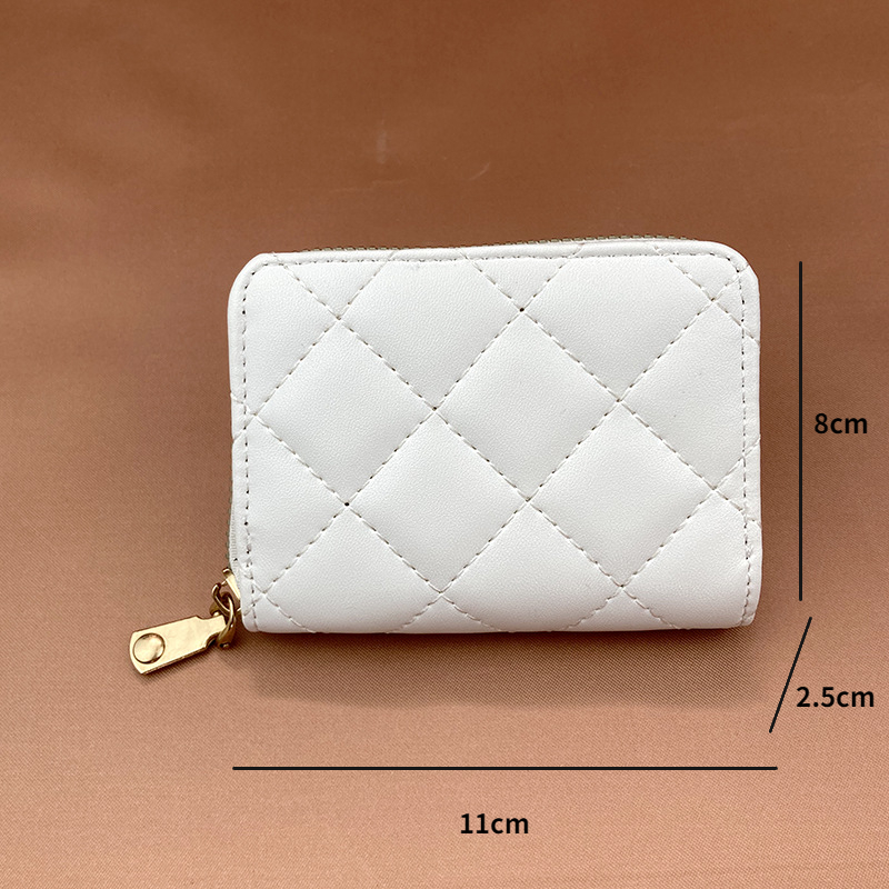 Ví Ngắn Đựng 9 Thẻ Thêu Họa Tiết Kẻ Ô Thời Trang Giá Đỡ