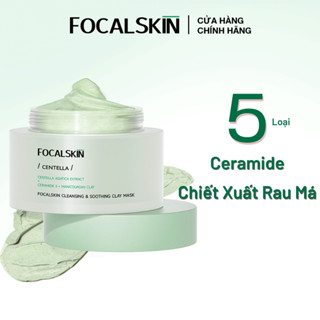 FOCALSKIN Mặt Nạ Đất Sét Rau Má Giảm Mụn Đầu Đen Với Rau Má Hàn Quốc +Ceramide Giảm Mụn, Se Kít Lỗ Chân Lông 80g | Mặt Nạ Bùn Cho Da Dầu Mụn