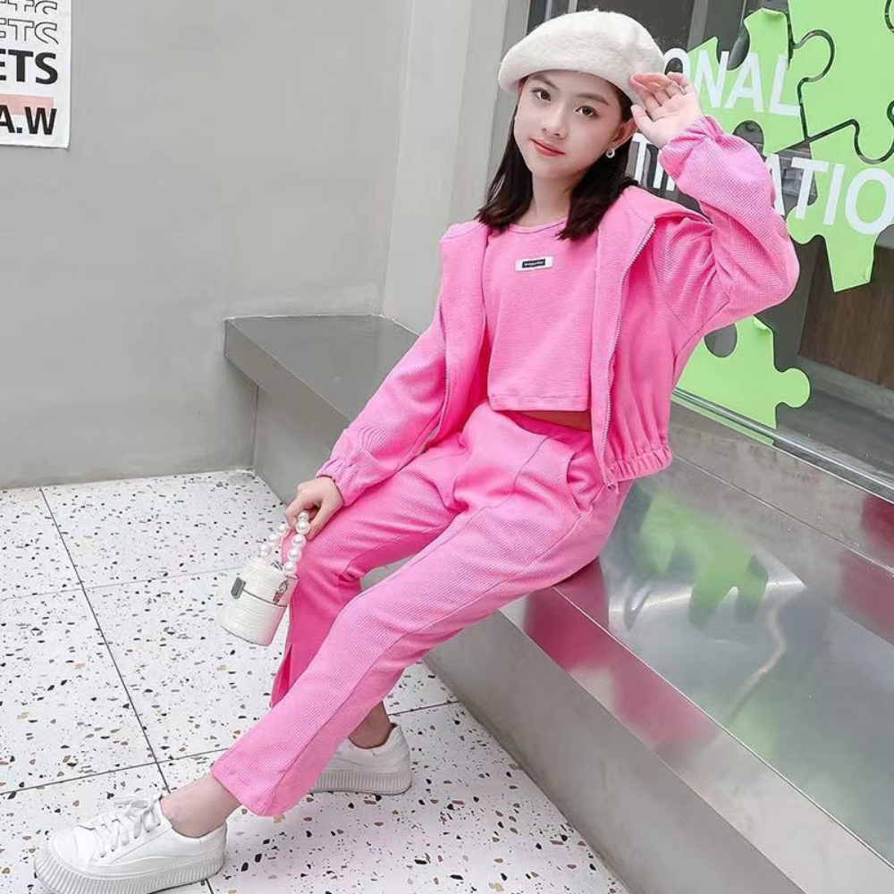 Set Đồ Xuân Hè Gồm Quần Ống Loe + Áo Tay Dài Phong Cách Thời Trang Dành Cho Bé Gái