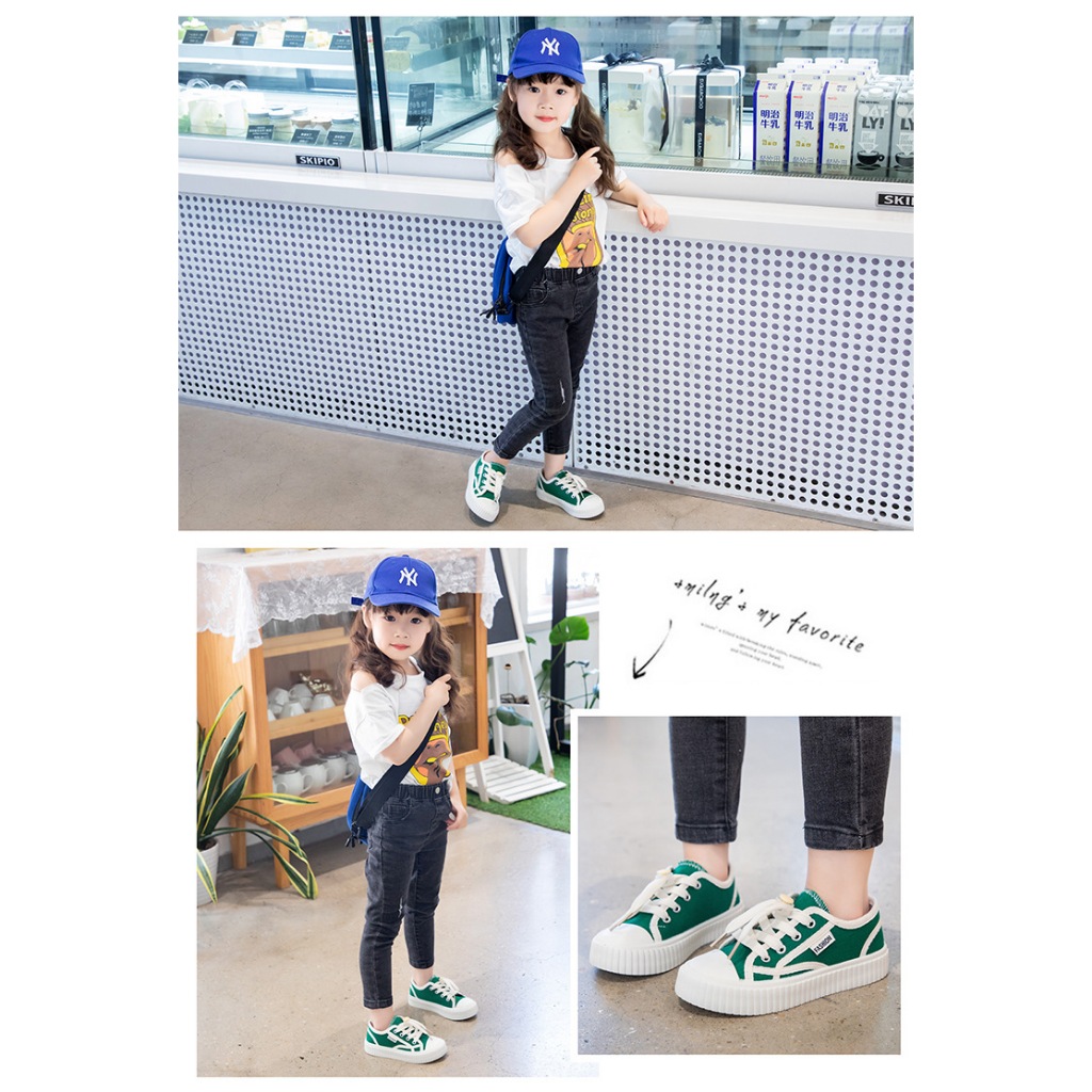 Giày Thể Thao Vải Canvas Thoáng Khí Thiết Kế Năng Động Hợp Thời Trang Cho Bé