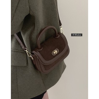 Juststar Túi Xách Da Lộn Dáng Vuông Nhỏ Màu Macaron Phong Cách retro Hàn Quốc Cao Cấp Thông Thường Và Đa Năng