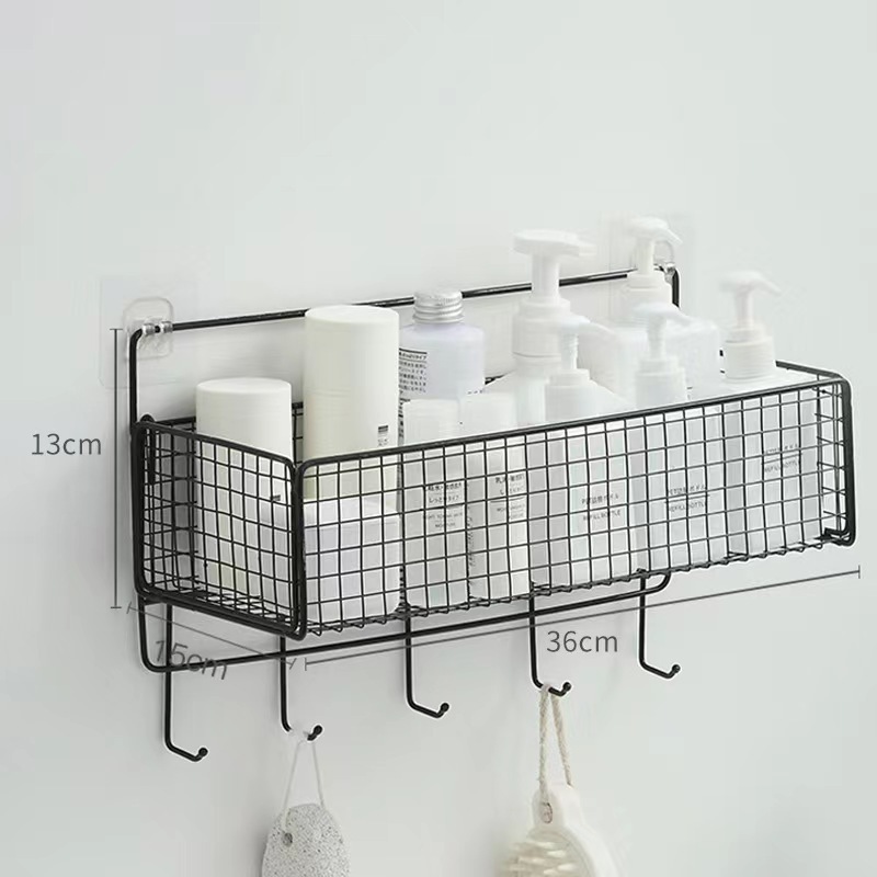 Kệ Đựng Đồ Nhà Tắm Dán Tường Hình Chữ Nhật , Kệ Thép Sơn Tĩnh Điện Cao Cấp Không Rỉ Siêu Chắc!! bubblu23.vn