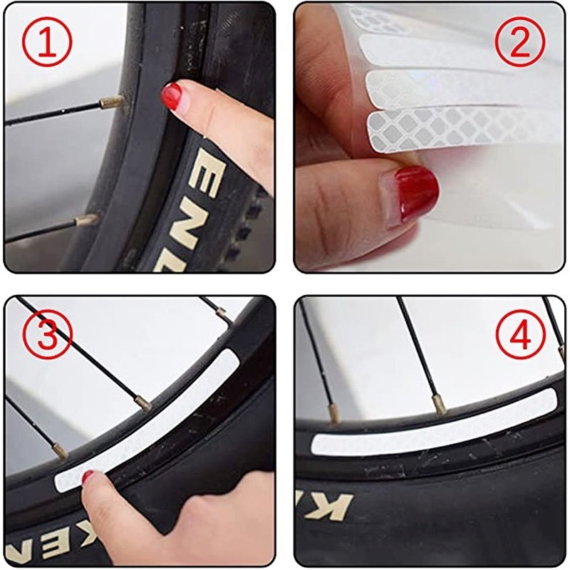 Miếng Dán Phản Quang Trang Trí Bánh Xe Đạp / Xe Máy