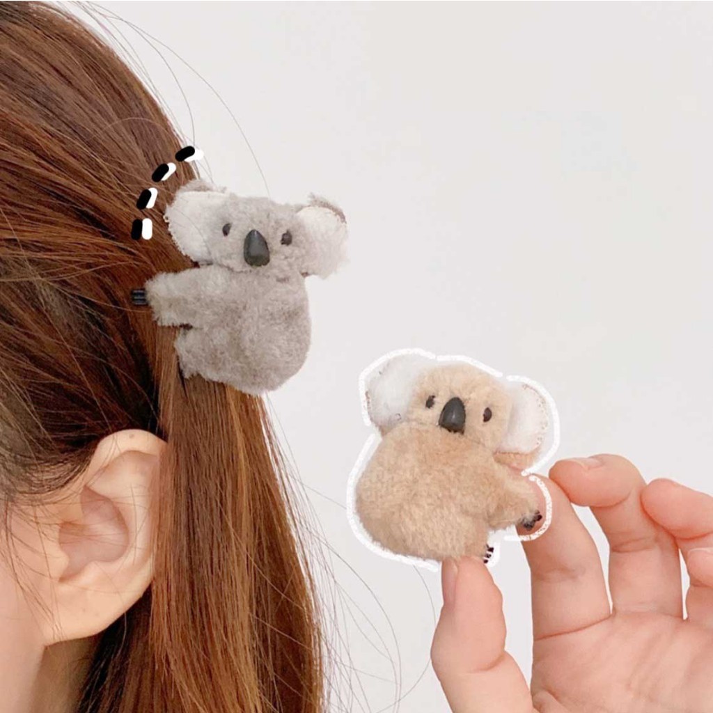 Js-mới Kẹp Tóc Ba Chiều Hình Gấu koala Nhồi Bông Phong Cách Nhật Bản Và Hàn Quốc Dễ Thương Thời Trang Thu Đông
