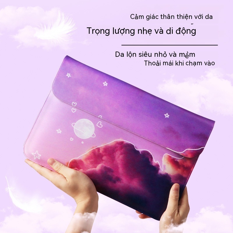 Túi chống sốc Laptop, Macbook da PU cao cấp chống nước 13.3 inch, 14 inch, 15.6 inch - Túi xách đựng Laptop có quai cầm