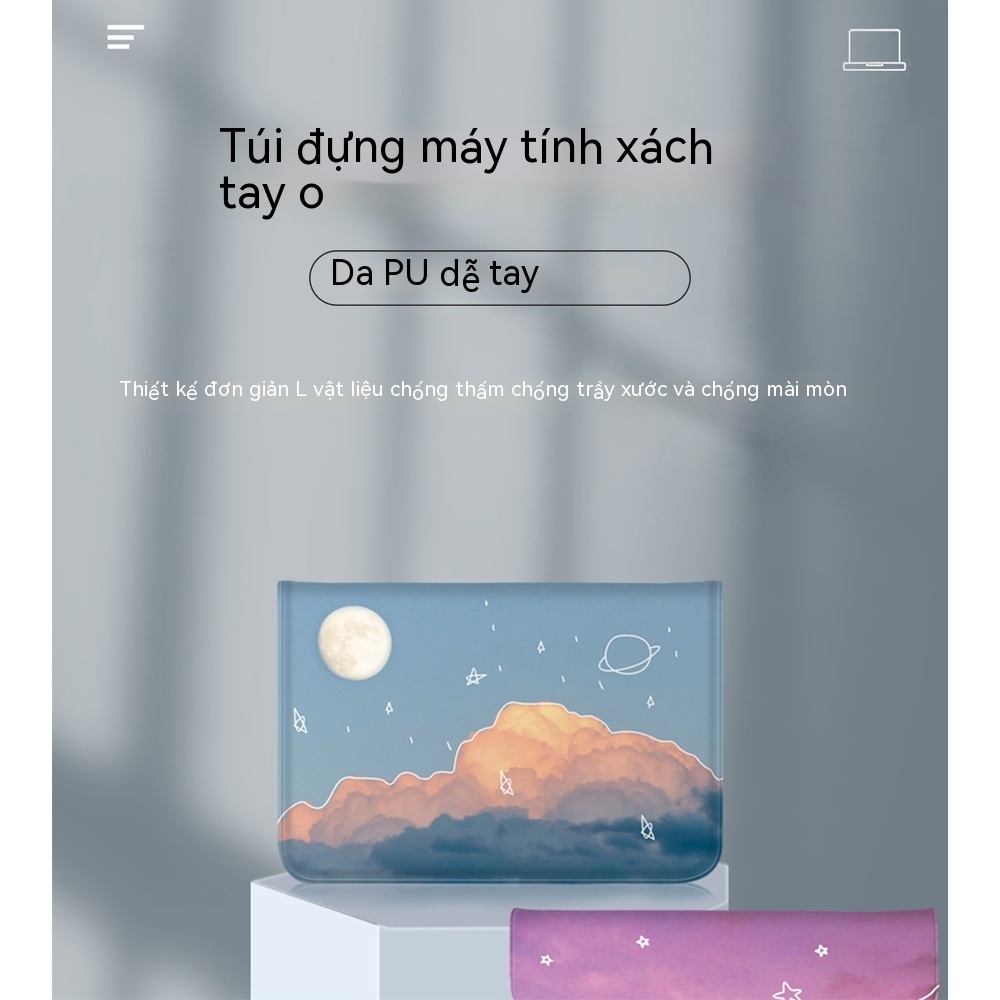 Túi chống sốc Laptop, Macbook da PU cao cấp chống nước 13.3 inch, 14 inch, 15.6 inch - Túi xách đựng Laptop có quai cầm