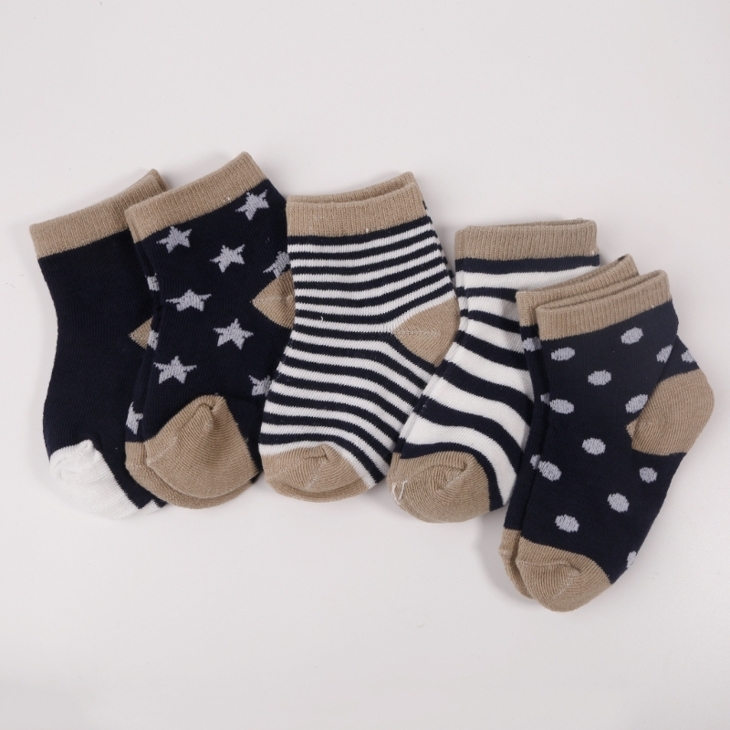Set 5 Đôi Vớ Cotton Họa Tiết Hoạt Hình Động Vật Dành Cho Bé Sơ Sinh