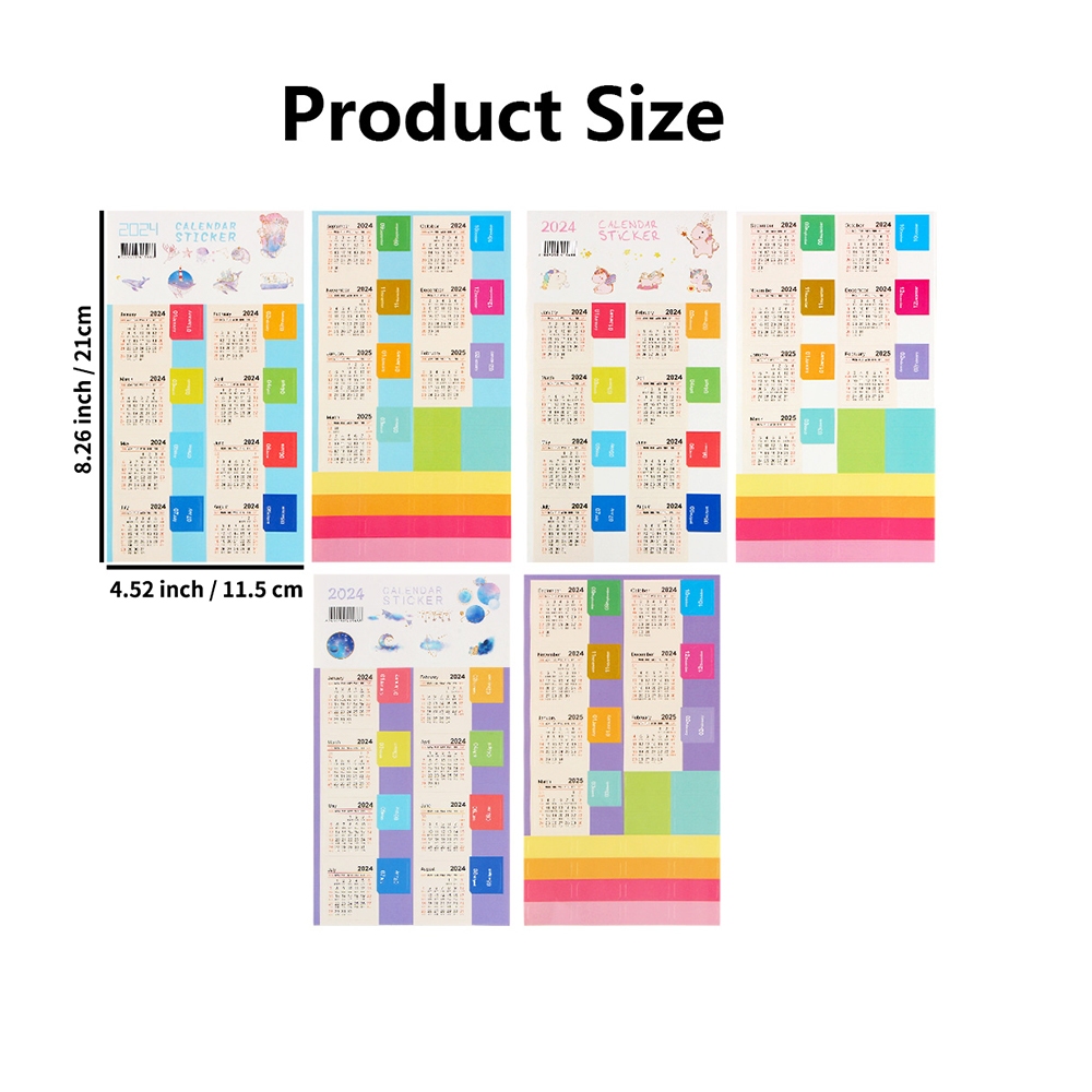 Bộ 2 Tờ Sticker Đánh Dấu Trang Sách Kế Hoạch Năm 2024