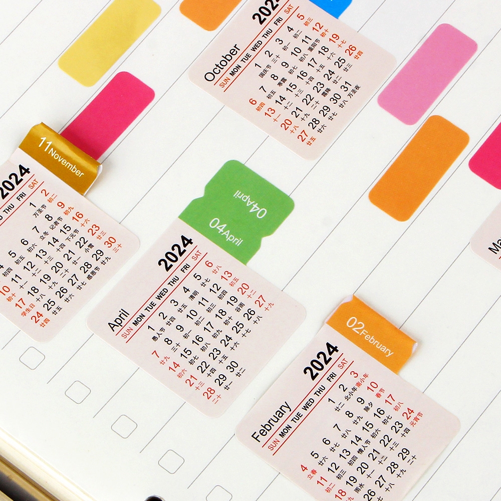 Bộ 2 Tờ Sticker Đánh Dấu Trang Sách Kế Hoạch Năm 2024