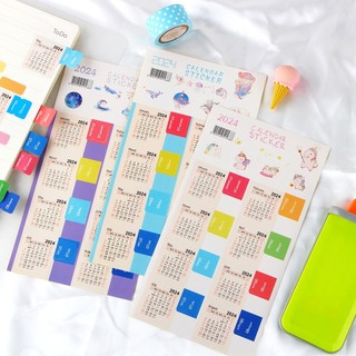 Bộ 2 Tờ Sticker Đánh Dấu Trang Sách Kế Hoạch Năm 2024
