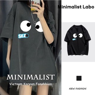 Minimalist Labo Áo Thun Tay Ngắn Cổ Tròn Dáng Rộng In Họa Tiết Thời Trang Mùa Hè Xinh Xắn