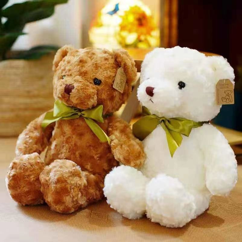 Brinquedos De Urso De Pelúcia Recheados Com Arco De Fita，soft plush, teddy bear head story fills advanced momo
