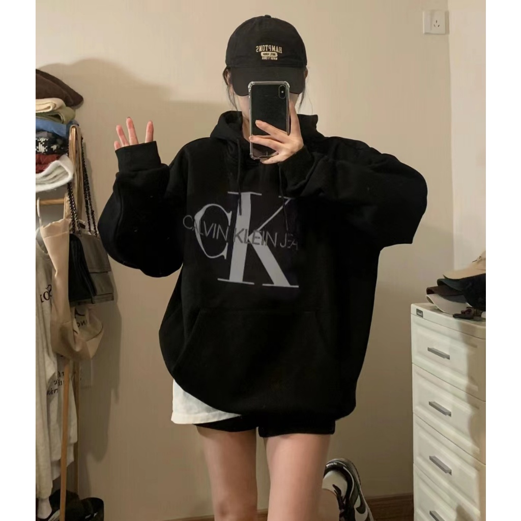 CK blackpink jennie Áo hoodie Dáng Rộng Thời Trang Cho Cặp Đôi