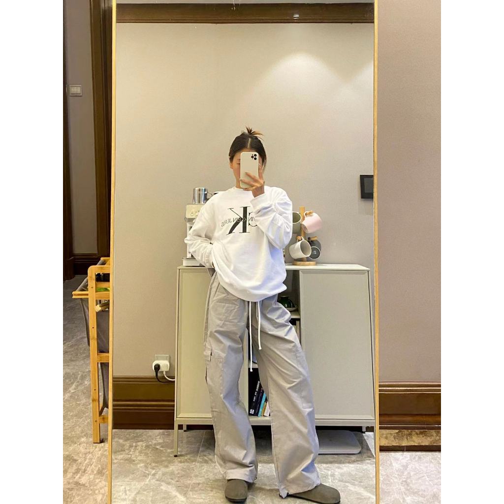 CK blackpink jennie Áo Thun Tay Dài Dáng Rộng Phong Cách Trẻ Trung Năng Động Dành Cho Cả Nam Và Nữ