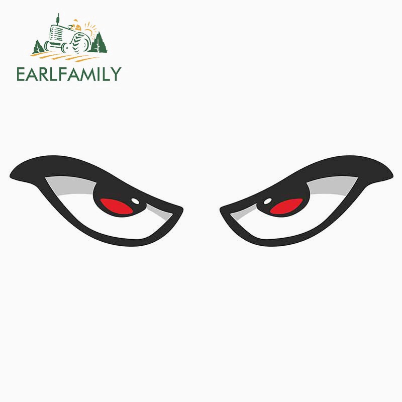 Đề Can Dán Trang Trí Xe Hơi Chống Nước Hình Đôi Mắt kyubi 13Cmx2.5Cm