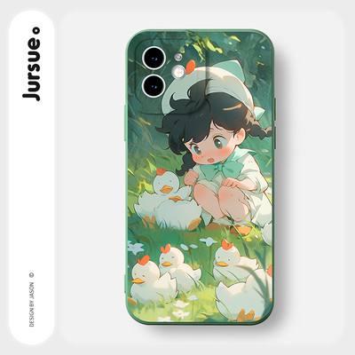 Ốp lưng JURSUE mềm hoạt hình độc lạ dễ thương đẹp Cho iPhone 16 15 14 13 12 11 Pro Max SE 2020 X XR XS ip 8 7 Plus XYAB18