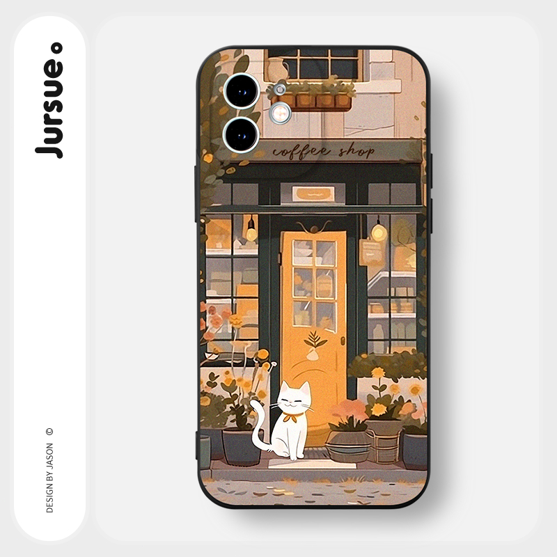 Ốp lưng JURSUE mềm hoạt hình độc lạ dễ thương đẹp Cho iPhone 15 14 13 12 11 Pro Max SE 2020 X XR XS 8 7 ip 6S 6 Plus kute XYAB55