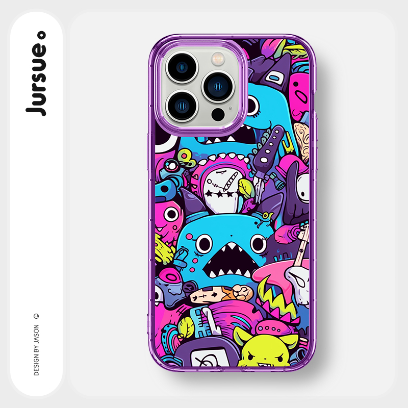 Ốp lưng JURSUE chống bẩn mềm hoạt hình độc lạ dễ thương đẹp Cho iPhone 15 14 13 12 11 Pro Max SE 2020 X XR XS ip 8 7 Plus XYAB41