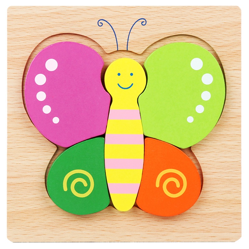 Đồ Chơi Xếp Hình 3d Bằng Gỗ Hình Động Vật Hoạt Hình Giáo Dục Sớm Cho Trẻ Em