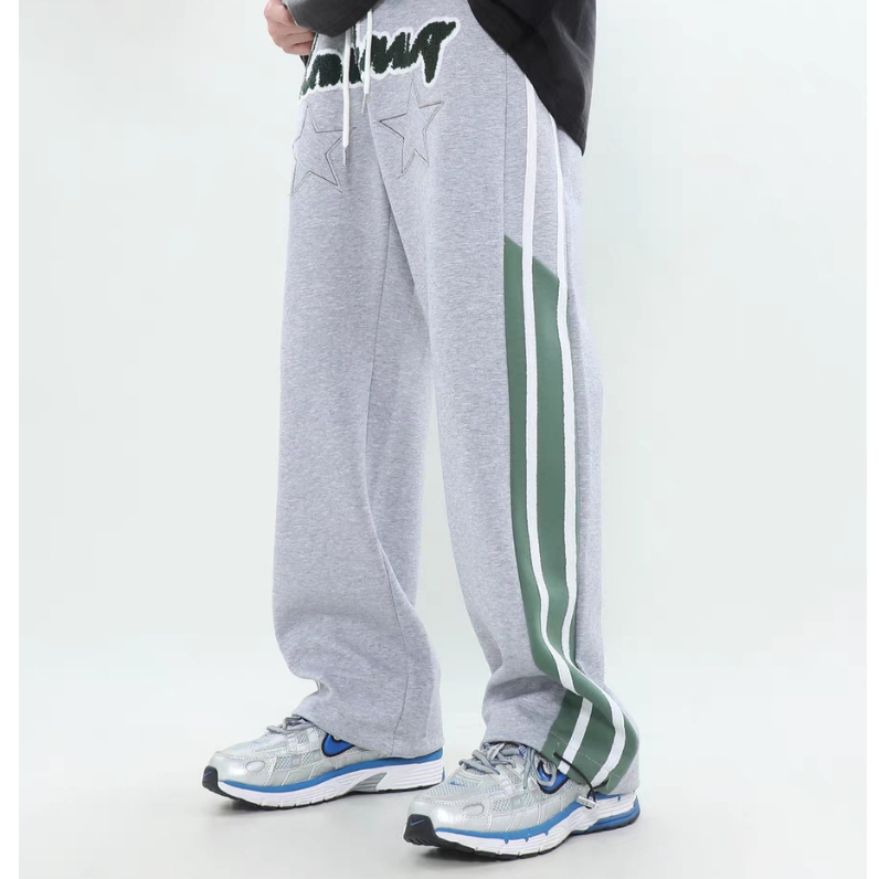 Quần Thể Thao Dài Kẻ Sọc Hai Bên Phong Cách hip hop Đường Phố Mỹ