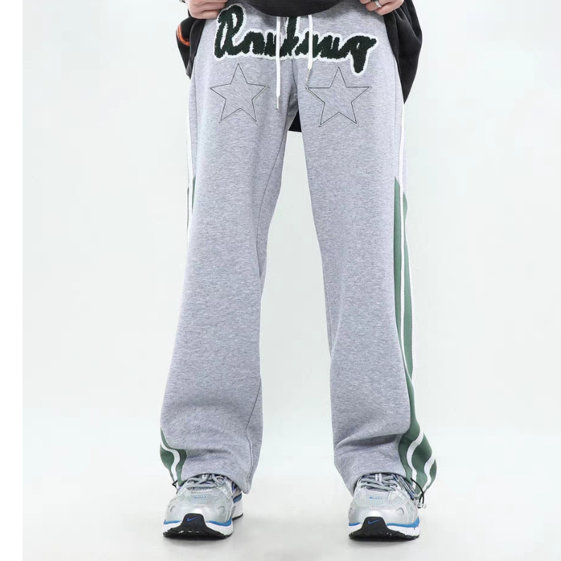 Quần Thể Thao Dài Kẻ Sọc Hai Bên Phong Cách hip hop Đường Phố Mỹ