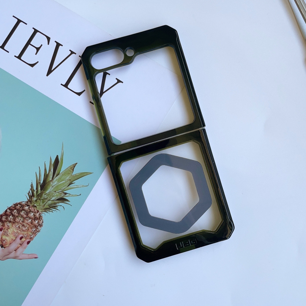 Uag Bao Da Điện Thoại Nắp Gập Từ Tính Đính Đá Pha Lê Cho samsung galaxy z flip 3 / 4 / 5 Ốp