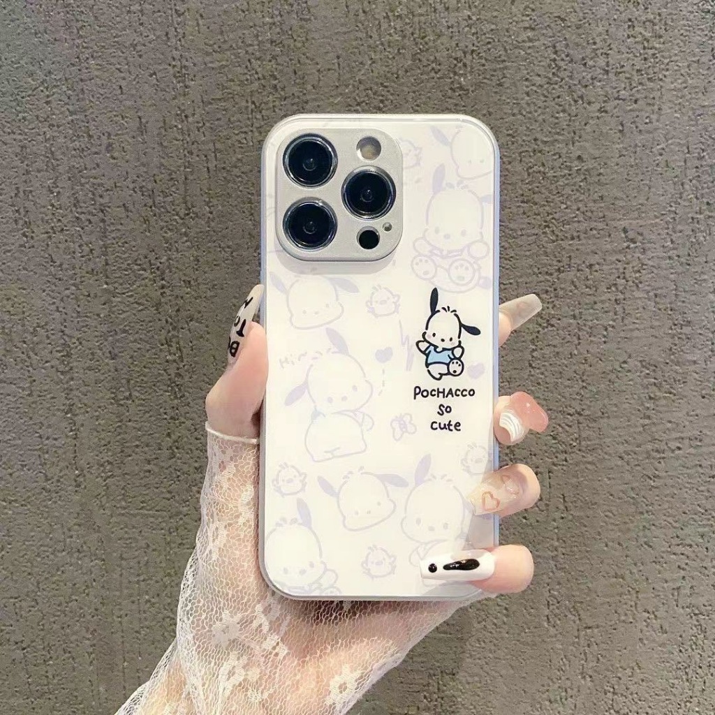 Ốp Điện Thoại Mặt Kính Hình Gấu winnie / Chó Cho iphone 15promax 14Pro 13promax 12 11 7 8plus xsmax xr