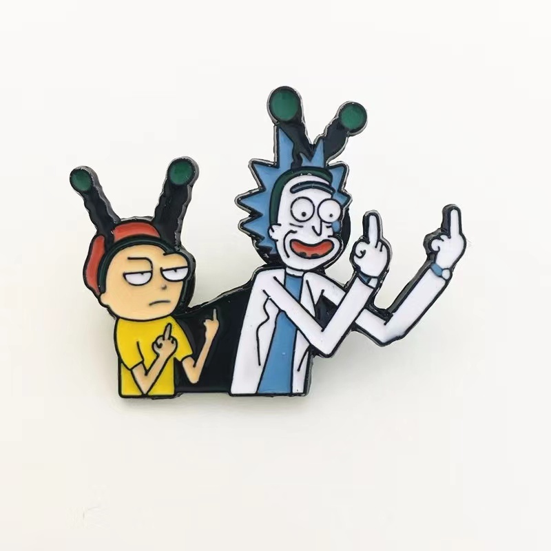 Bán Chạy Trâm Cài Áo Bằng Kim Loại Hình rick Và morty Dễ Thương