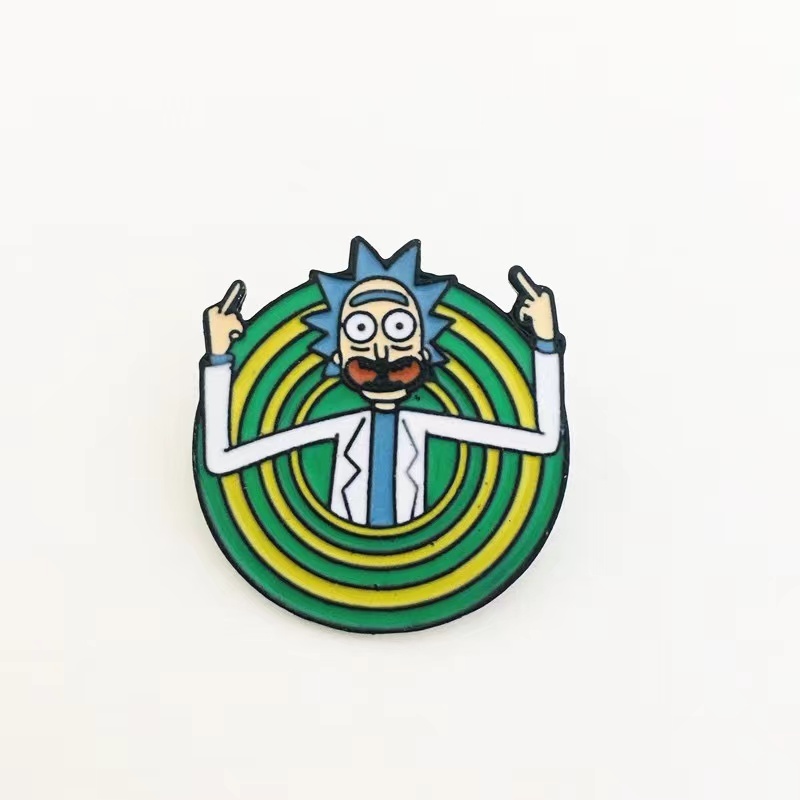 Bán Chạy Trâm Cài Áo Bằng Kim Loại Hình rick Và morty Dễ Thương