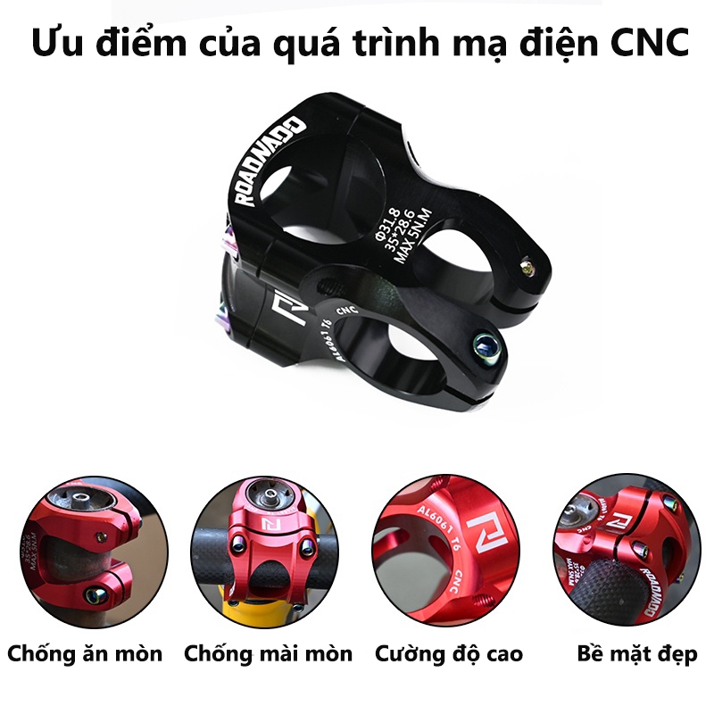 Pô Tăng Chiều Cao 31.8 x 35mm Bằng Nhôm CNC Siêu Nhẹ Chất Lượng Cao Cho Xe Đạp Leo Núi