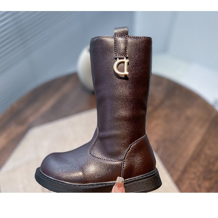 Sẵn Hàng Giày Bốt Mềm Cổ Cao Thời Trang Cho Bé