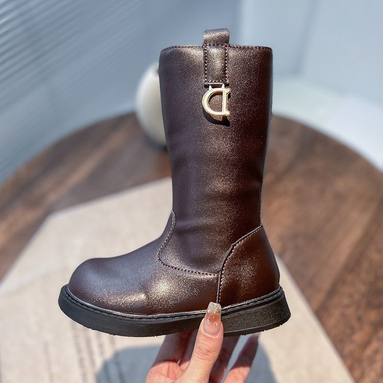 Sẵn Hàng Giày Bốt Mềm Cổ Cao Thời Trang Cho Bé