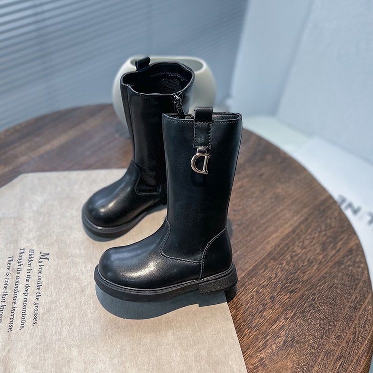 Sẵn Hàng Giày Bốt Mềm Cổ Cao Thời Trang Cho Bé