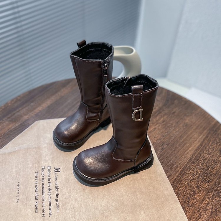 Sẵn Hàng Giày Bốt Mềm Cổ Cao Thời Trang Cho Bé