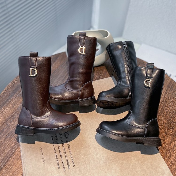 Sẵn Hàng Giày Bốt Mềm Cổ Cao Thời Trang Cho Bé