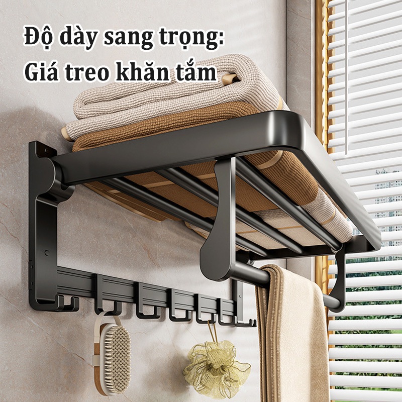 Giá treo khăn/ cọ trang điểm MEIDOO gắn tường gấp gọn tiện lợi