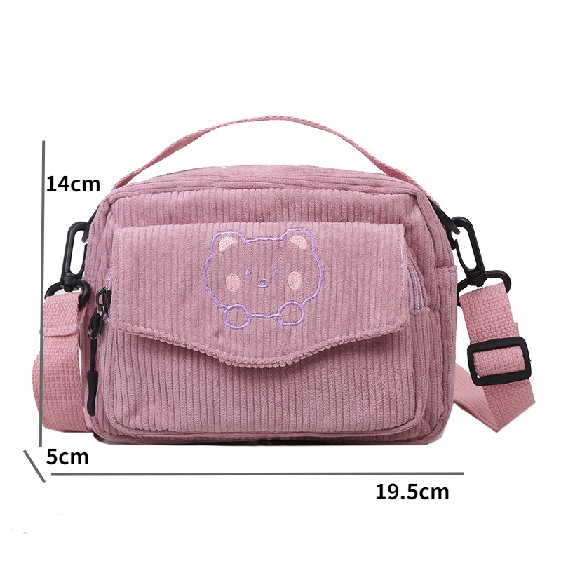 BEIBAOBAO Túi Vải Canvas Đeo Vai Phong Cách Harajuku Nhật Bản Dễ Thương Cho Nữ