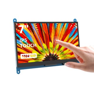 Màn hình RasPi 7 inch 1024x600 IPS Màn hình cảm ứng điện dung 5 điểm RasPi Màn hình LCD HDMI Tương thích với RasPi 4 3 2 1 B + A +, Windows 10 / 8 / 7, Ổ đĩa miễn phí