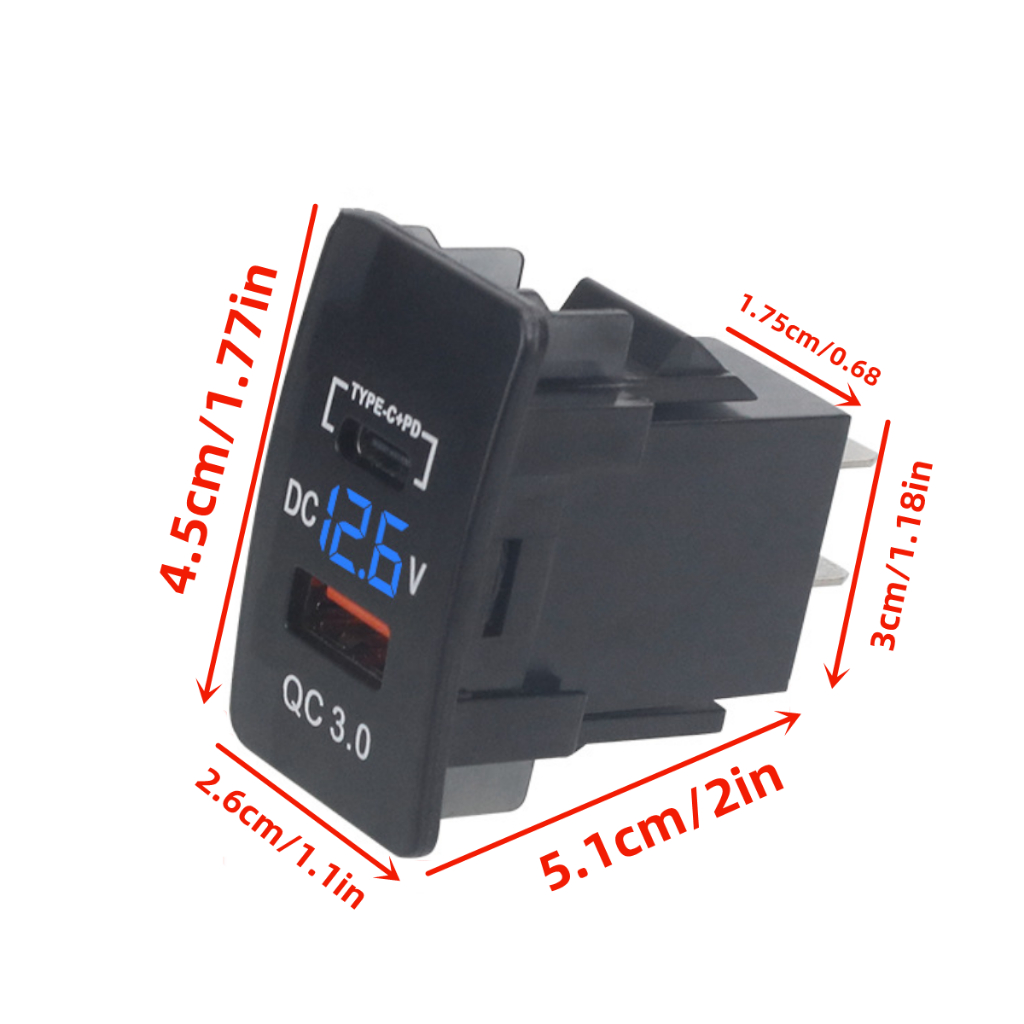 Tẩu Sạc Nhanh qc3.0 usb + pd3.0 type-c 26mm * 45mm Cho Xe Ô Tô honda accord civic cr-v hr-v city odyssey