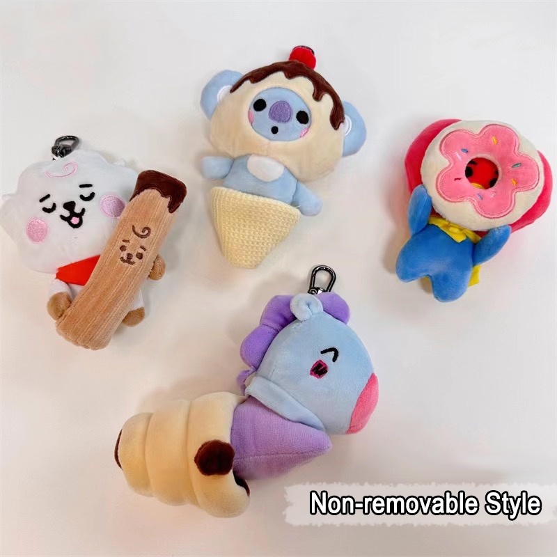Set 7 Móc Khóa Hình Bánh Kem bt21 Nhồi Bông Dễ Thương