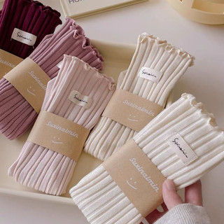 Mới Vớ cotton Hai Lớp Kẻ Sọc Dọc Ngọt Ngào Thời Trang Cho Nữ