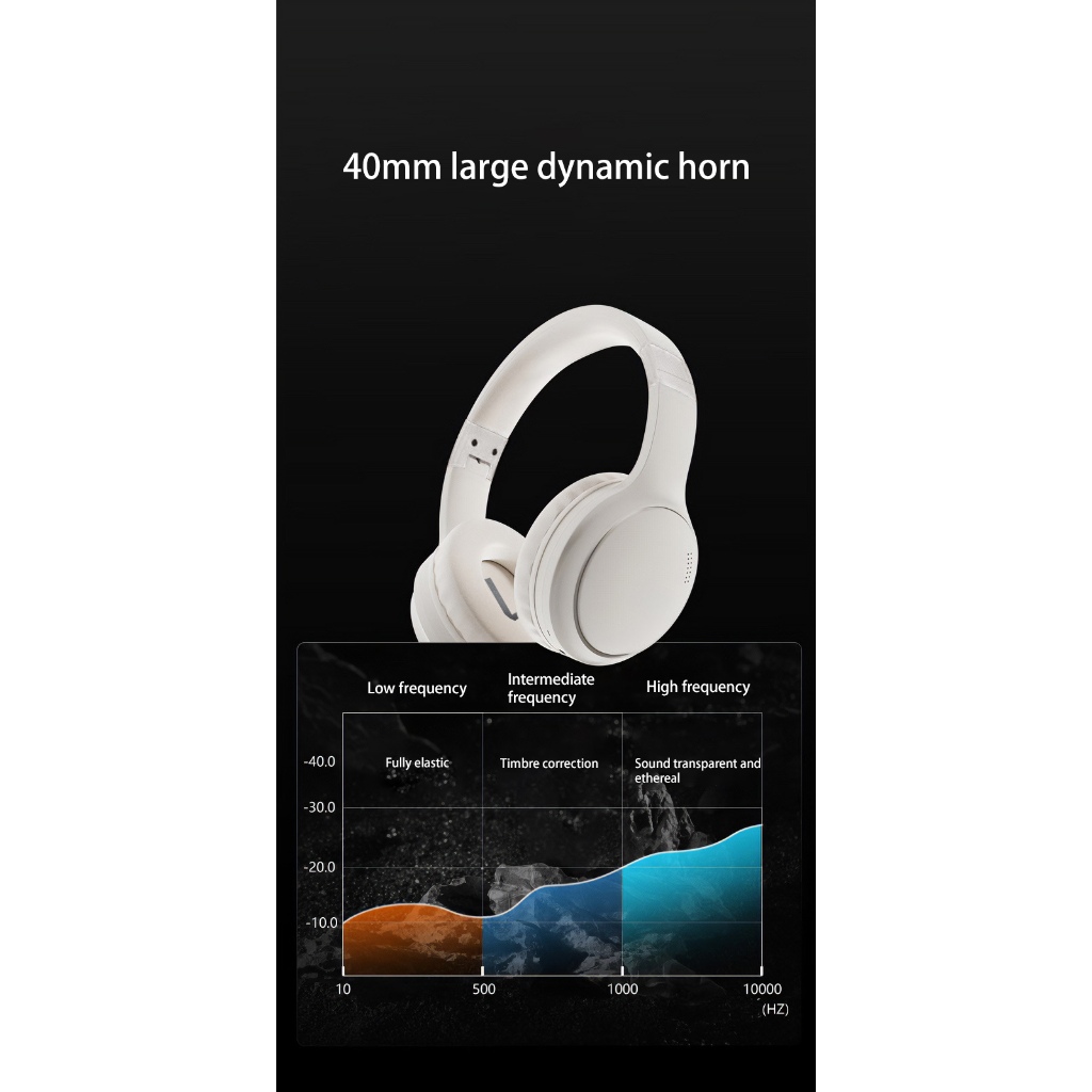 KANGJIA Tai nghe Bluetooth không dây gắn trên đầu, có thể gập lại, bền lâu, màu đen gia đình, chất lượng cao, tai nghe nhạc chống ồn