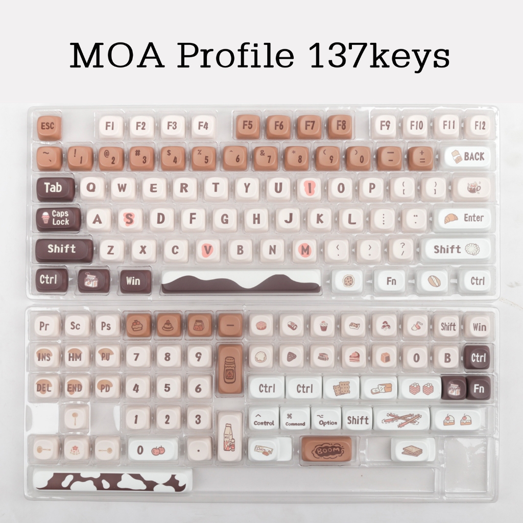 Chocolate keycaps MOA profile Dye-Sublimation PBT  keycap 137keys