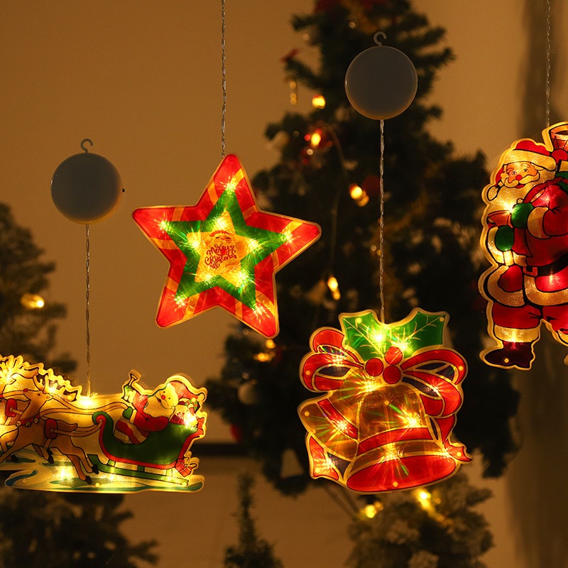 Đèn led Hình Ông Già Noel Hoạt Hình Trang Trí Cây Thông Noel