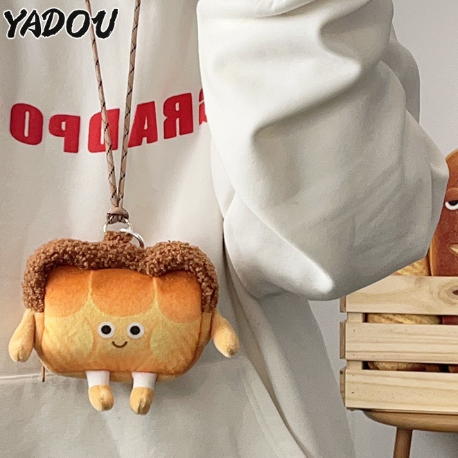 Yadou ins Túi Đựng Tiền Xu / Tai Nghe / Chìa Khóa Hình Bánh Mì Hoạt Hình Vui Nhộn Cho Học Sinh